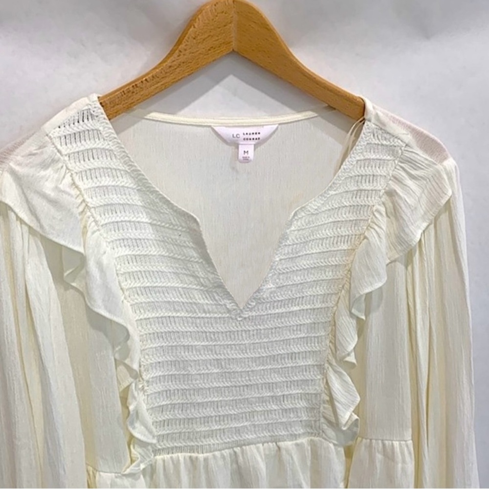 LC Lauren Conrad Ivory Boho Top | L | cream